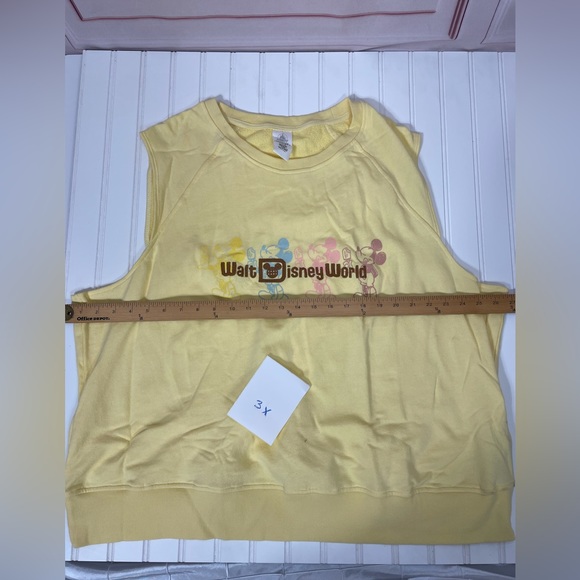 Disney mickey mouse ice cream summer sleeveless cropped yellow tank top 2X 3X - Picture 11 of 12